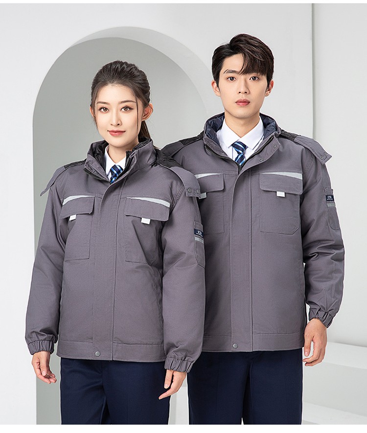 LW-8826Y 冬季可拆卸羽绒工作服棉袄工厂车间员工劳保服加绒加厚棉服工装定制(图24)