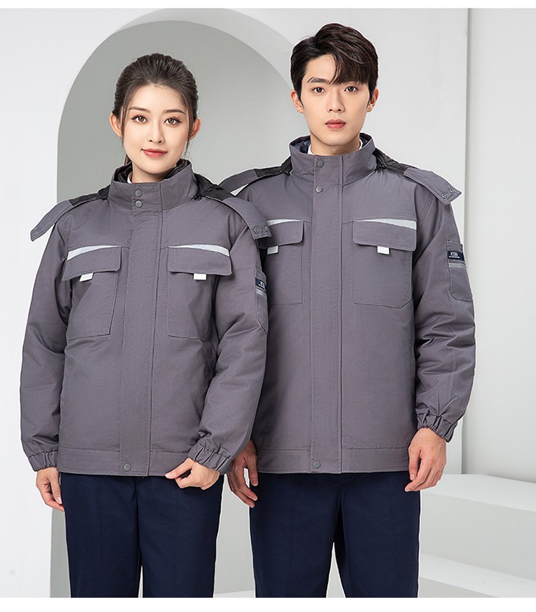 LW-8826Y 冬季可拆卸羽绒工作服棉袄工厂车间员工劳保服加绒加厚棉服工装定制(图26)