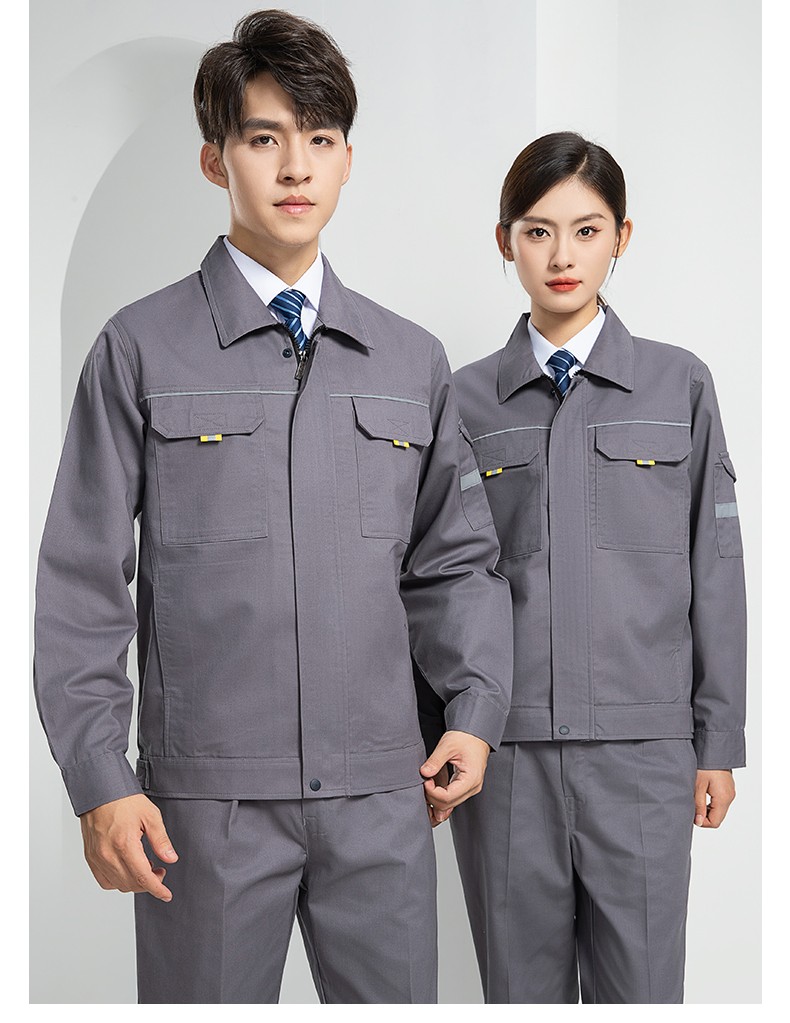 LW-8089 春秋季长袖反光工作服套装定制男汽修耐磨工人工厂车间上衣劳保服(图22)