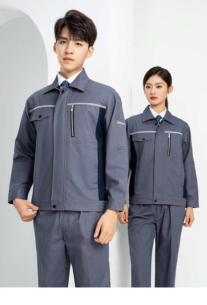 LW-8104 新款时尚拼色工作服定制带反光安全工作劳保服套装工厂车间工程服(图27)