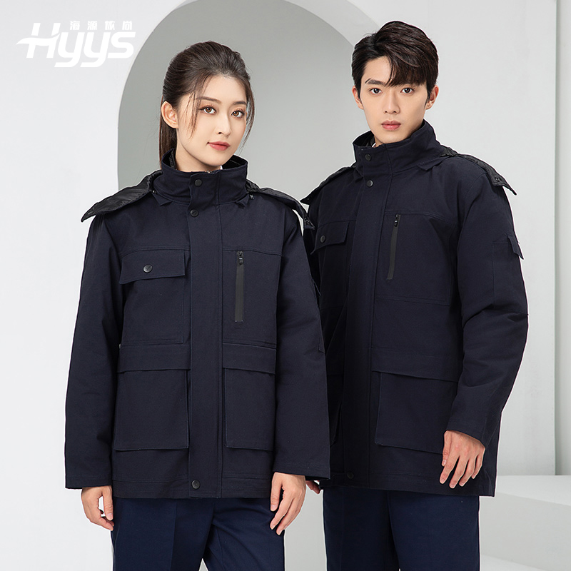 LW-8835 冬季纯棉可拆卸工作服棉服定制印字防寒服冷库棉工人车间加厚棉衣