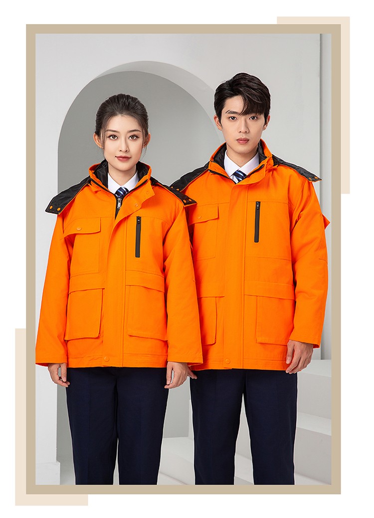 LW-8835 冬季纯棉可拆卸工作服棉服定制印字防寒服冷库棉工人车间加厚棉衣(图22)