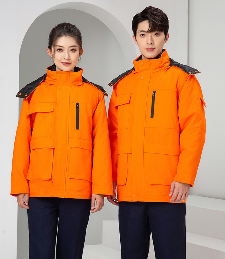 LW-8835 冬季纯棉可拆卸工作服棉服定制印字防寒服冷库棉工人车间加厚棉衣(图23)