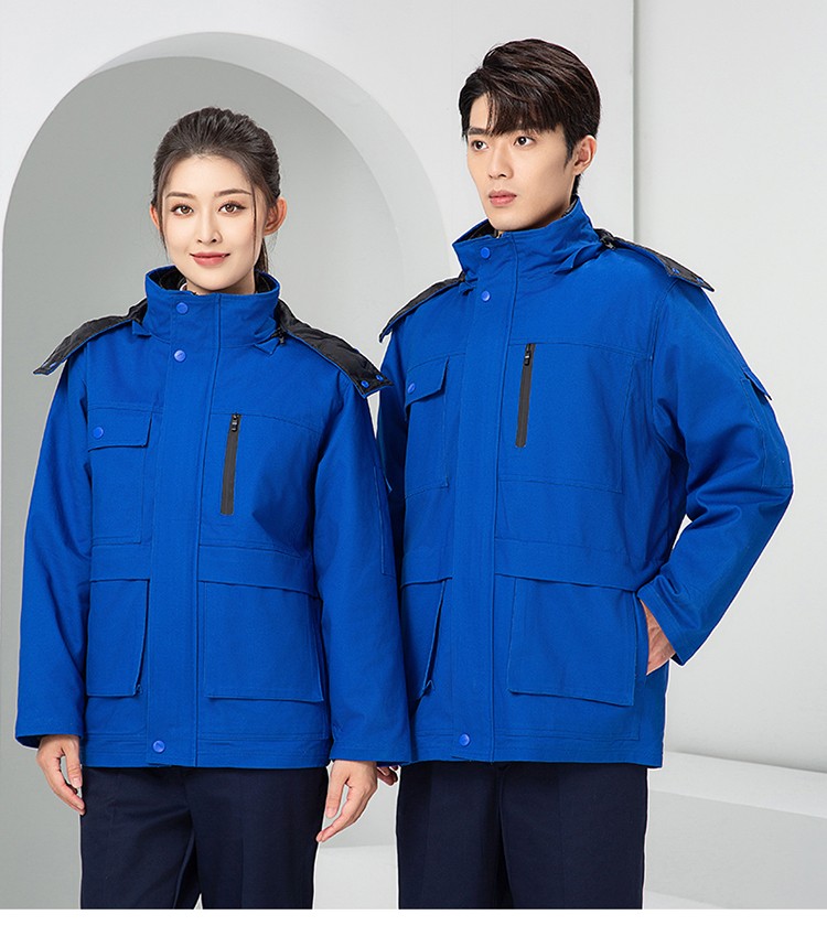 LW-8835 冬季纯棉可拆卸工作服棉服定制印字防寒服冷库棉工人车间加厚棉衣(图25)