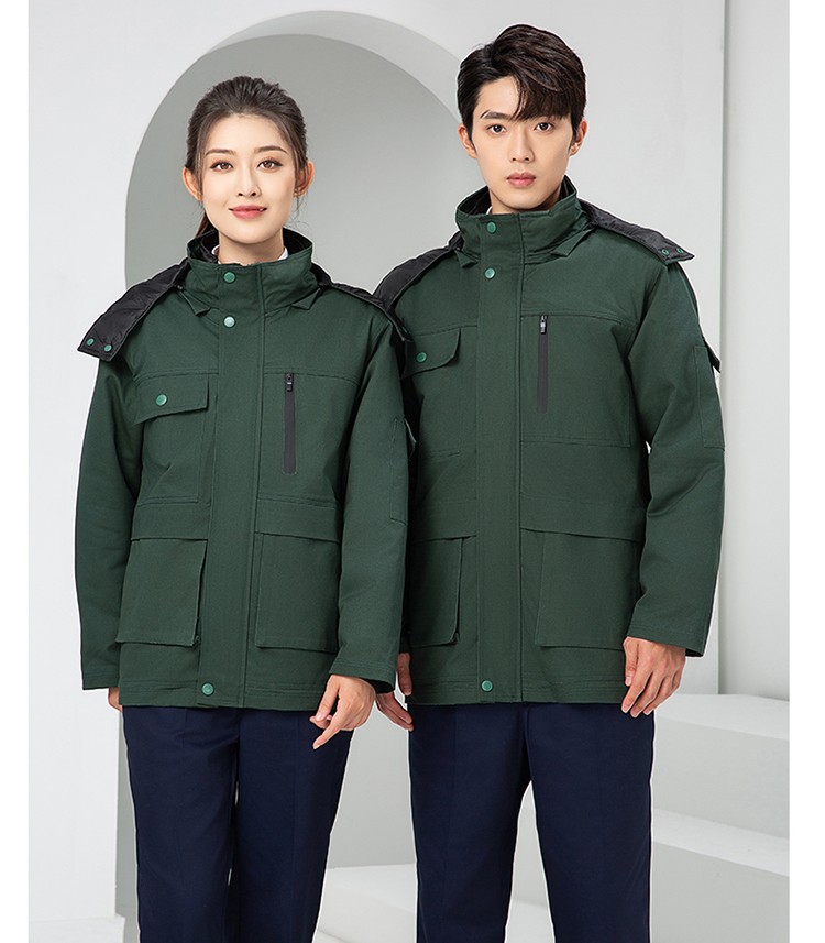 LW-8835 冬季纯棉可拆卸工作服棉服定制印字防寒服冷库棉工人车间加厚棉衣(图26)