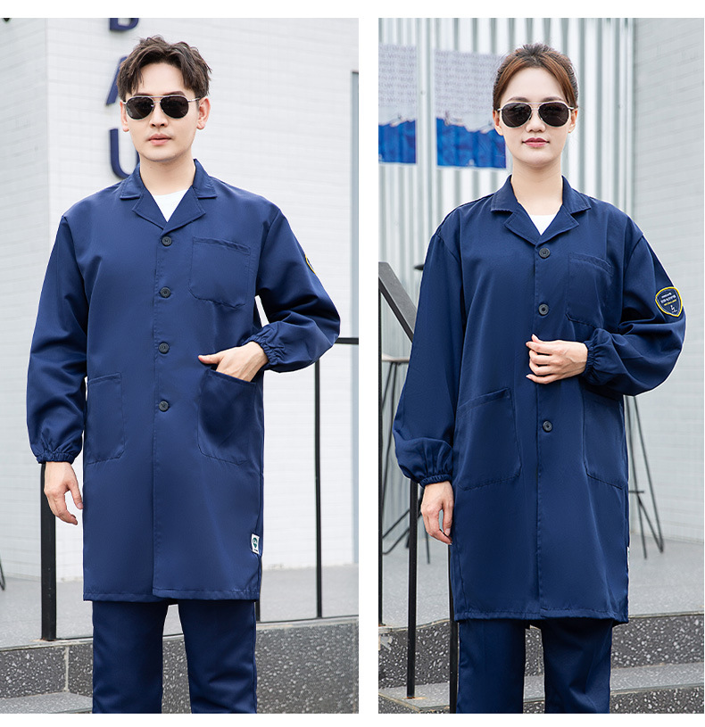 TZ011 恒漉防静电防酸碱蓝白大褂定制车间实验室防护服耐腐蚀工 作服印字(图22)