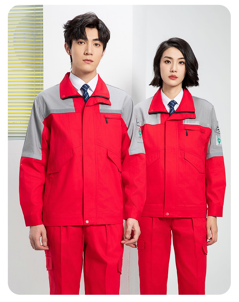 YJ-8007 防静电工作服男纯棉拼色套装春秋汽车机修服车间工厂劳保服定制(图24)