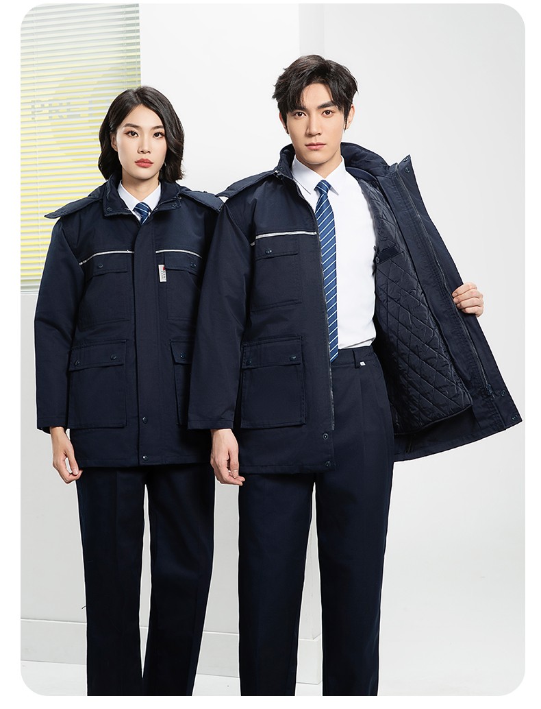 YJ-1305 冬季工作服棉衣男耐磨加绒加厚石油化工防静电防酸碱劳保棉服外套(图21)