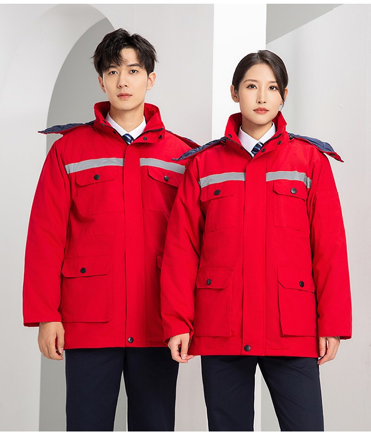 YJ-8603 海源冬季工作服棉衣男可拆卸加厚保暖棉袄工厂冷库车间棉上衣定制(图20)