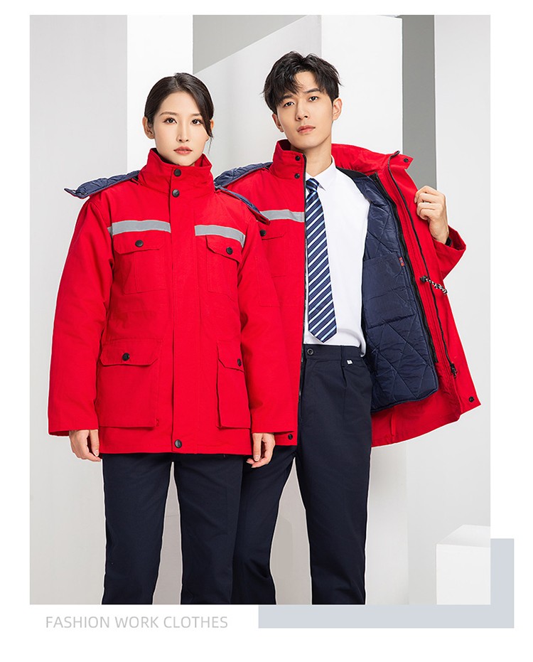 YJ-8603 海源冬季工作服棉衣男可拆卸加厚保暖棉袄工厂冷库车间棉上衣定制(图21)