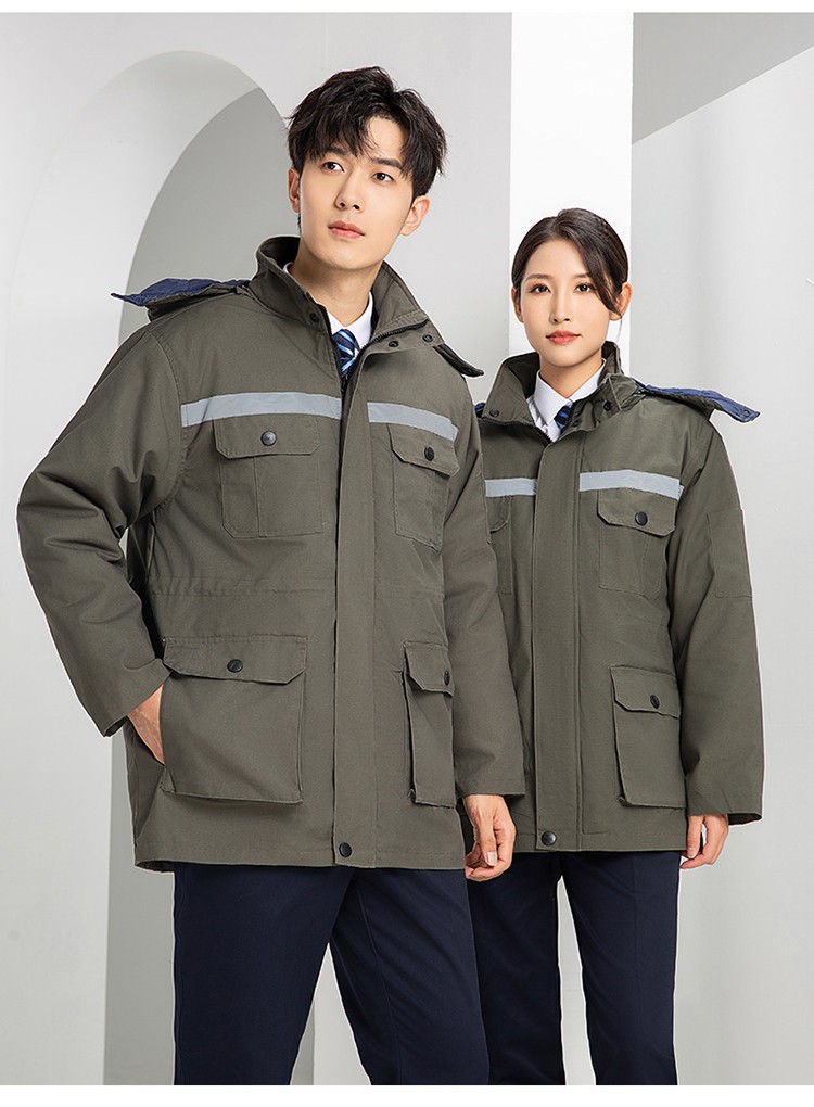 YJ-8603 海源冬季工作服棉衣男可拆卸加厚保暖棉袄工厂冷库车间棉上衣定制(图24)