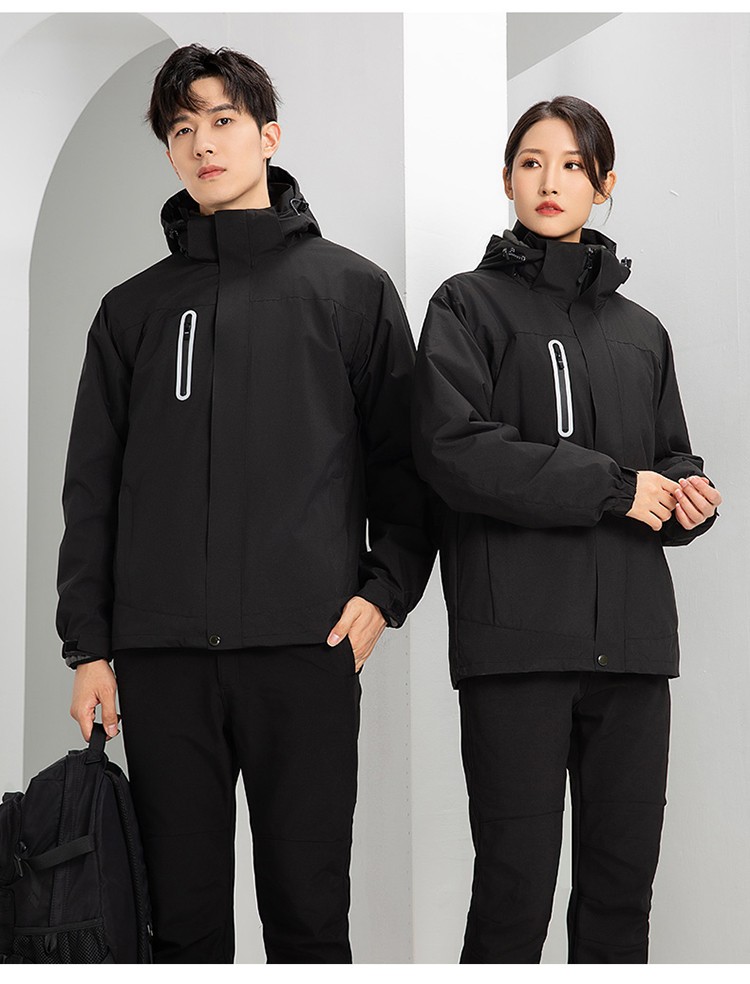 YJ-9806 冬季工作服冲锋衣定制印logo防风防水加绒加厚工装外套夹克棉服(图21)