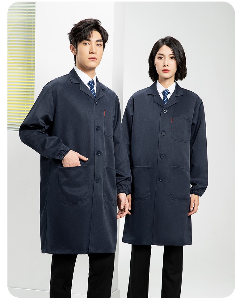 YJ-2301 纯色大褂长袖工作服纯色电子厂男女防尘食品厂大褂定制(图15)