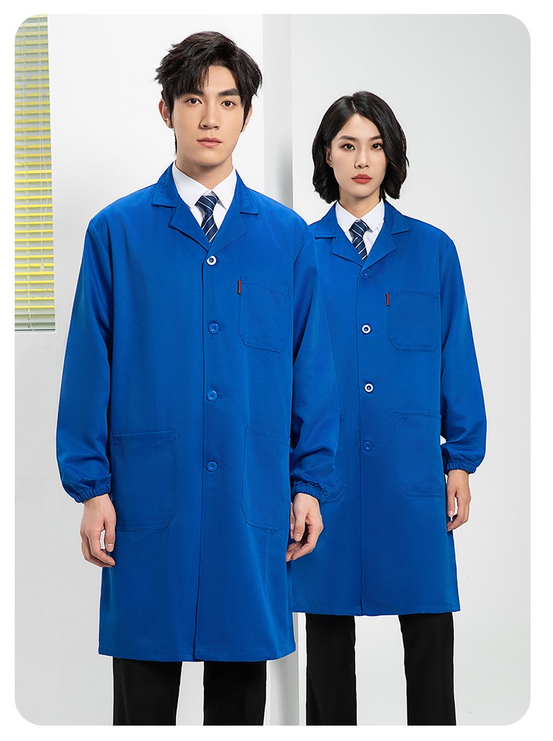 YJ-2301 纯色大褂长袖工作服纯色电子厂男女防尘食品厂大褂定制(图20)