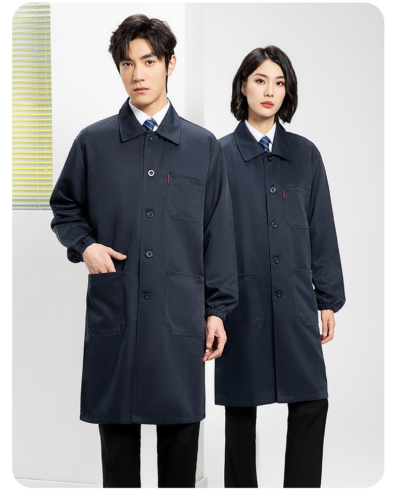 YJ-2302 纯色翻领大褂工作服大褂仓库搬运装卸服饲养员防尘罩衣食品厂服(图15)