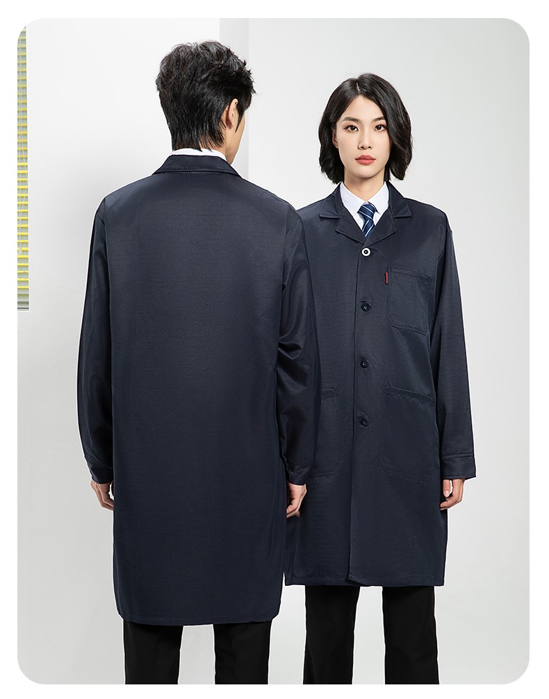 YJ-2305 防静电大褂长袖工作服纯色电子厂男女防尘食品厂防静电大褂定制(图21)