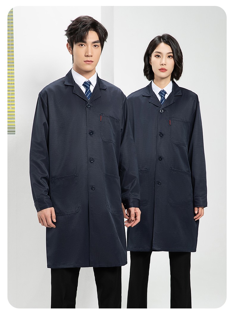 YJ-2305 防静电大褂长袖工作服纯色电子厂男女防尘食品厂防静电大褂定制(图20)