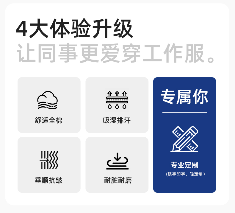 JC-339S 春秋双层纯棉工作服套装拉链男女加厚全棉长袖工厂工装劳保服定制(图2)