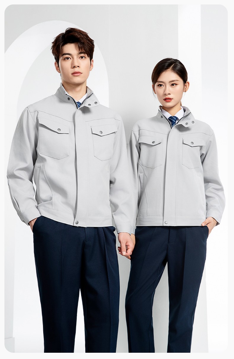 LJ-680011 秋冬高端工作服套装男防静电电工工程师电力工厂劳保工服上衣印字(图16)