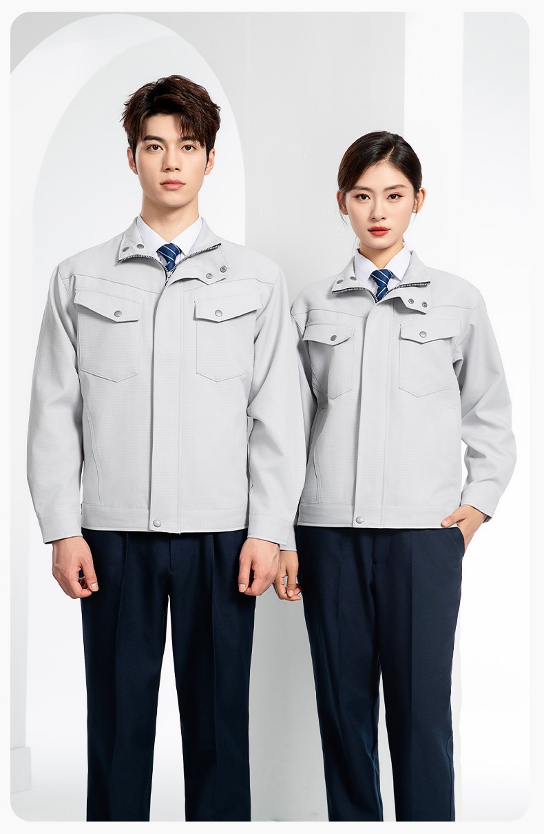 LJ-680011 秋冬高端工作服套装男防静电电工工程师电力工厂劳保工服上衣印字(图17)