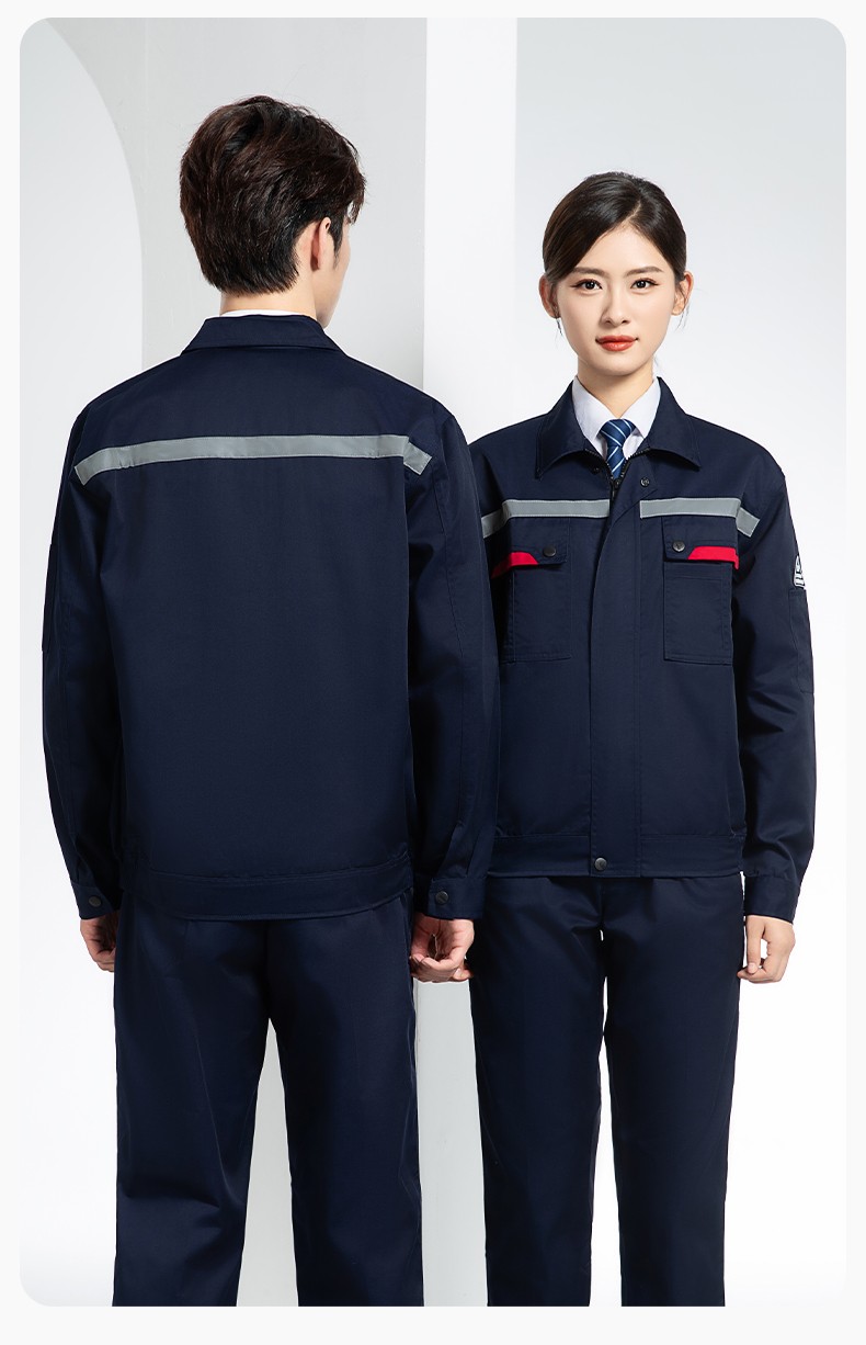 YM-20801F 防静电工作服定制春秋加厚耐磨套装男女加油加汽站化工车间劳保服(图18)