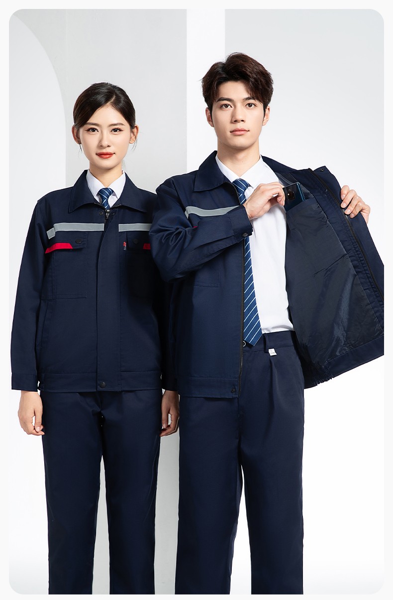 YM-20801SF 防静电工作服套装男秋冬双层加厚化工厂电子厂电工装加油站劳保服(图14)