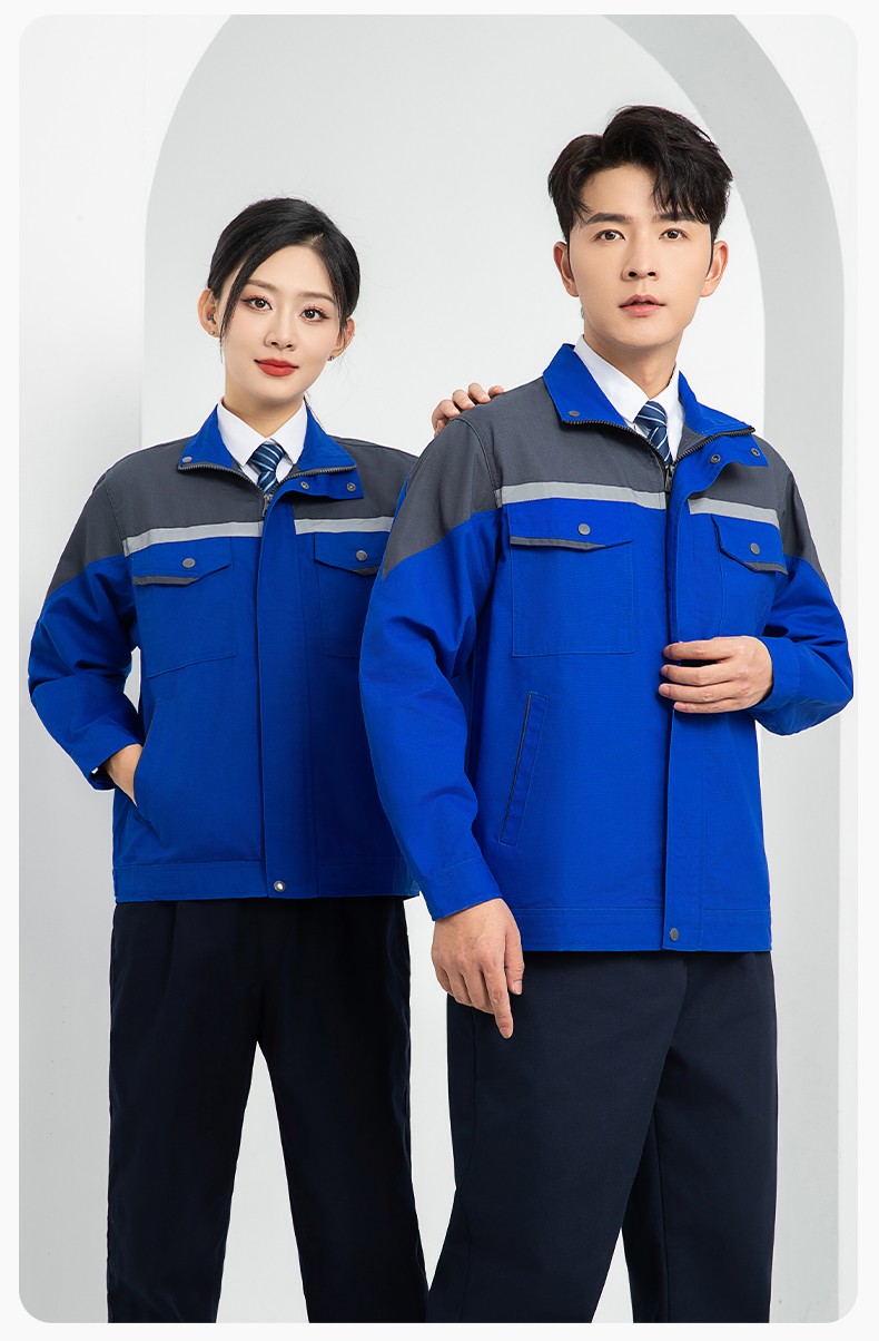 LJ-1811 春秋劳保工作服套装磨毛帆布工厂车间厂服建筑工装汽修服批发(图13)