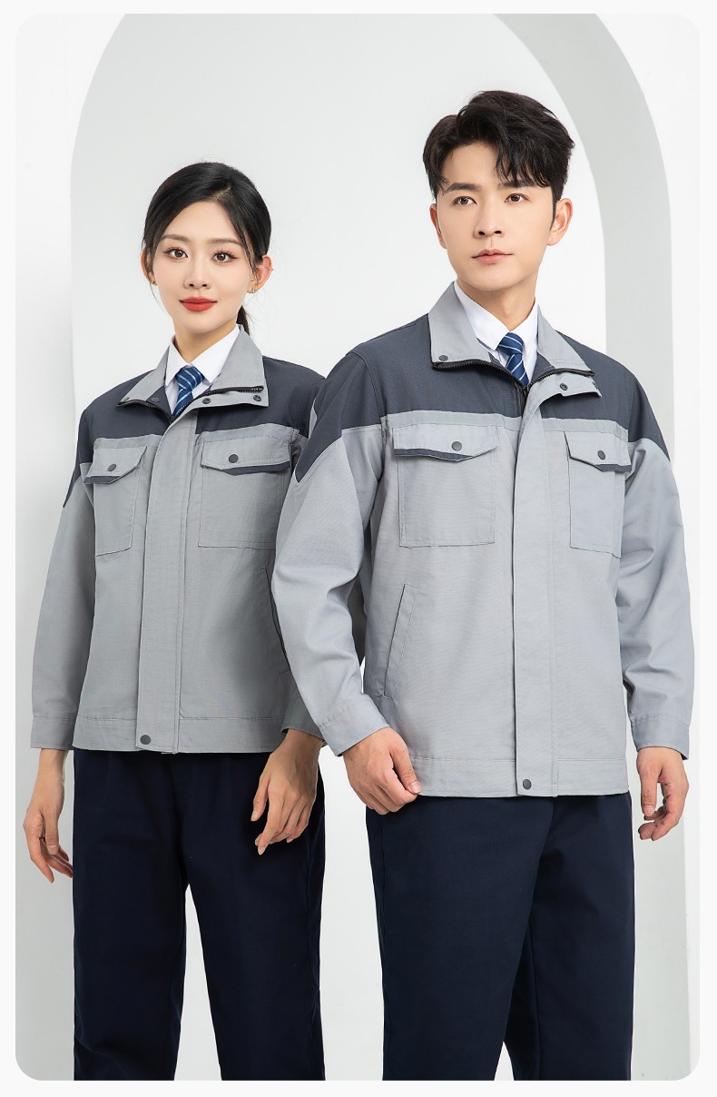 LJ-1811 春秋劳保工作服套装磨毛帆布工厂车间厂服建筑工装汽修服批发(图15)