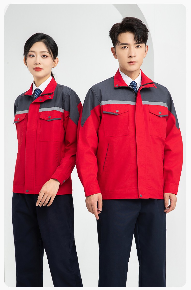 LJ-1811 春秋劳保工作服套装磨毛帆布工厂车间厂服建筑工装汽修服批发(图21)