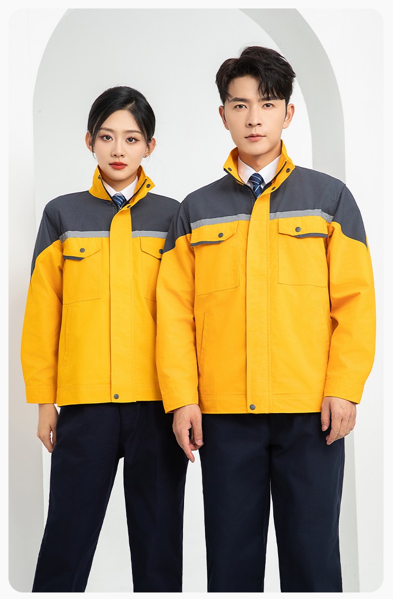 LJ-1811 春秋劳保工作服套装磨毛帆布工厂车间厂服建筑工装汽修服批发(图22)