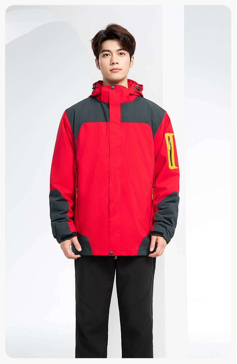 SW-9552 冬季撞色工作服冲锋衣三合一可拆卸保暖工装企业学校团体服定制(图13)