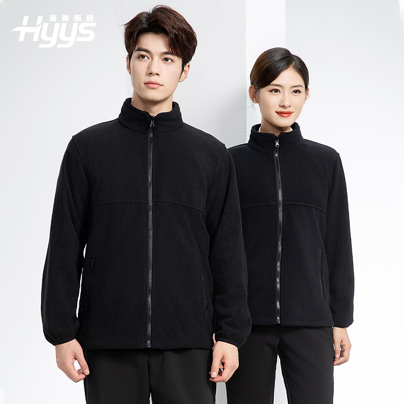 LT-3561 秋冬立领外套工作服定制摇粒绒拼色保暖工装公司企业学校团体服