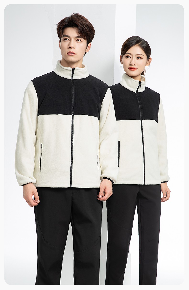 LT-3561 秋冬立领外套工作服定制摇粒绒拼色保暖工装公司企业学校团体服(图14)