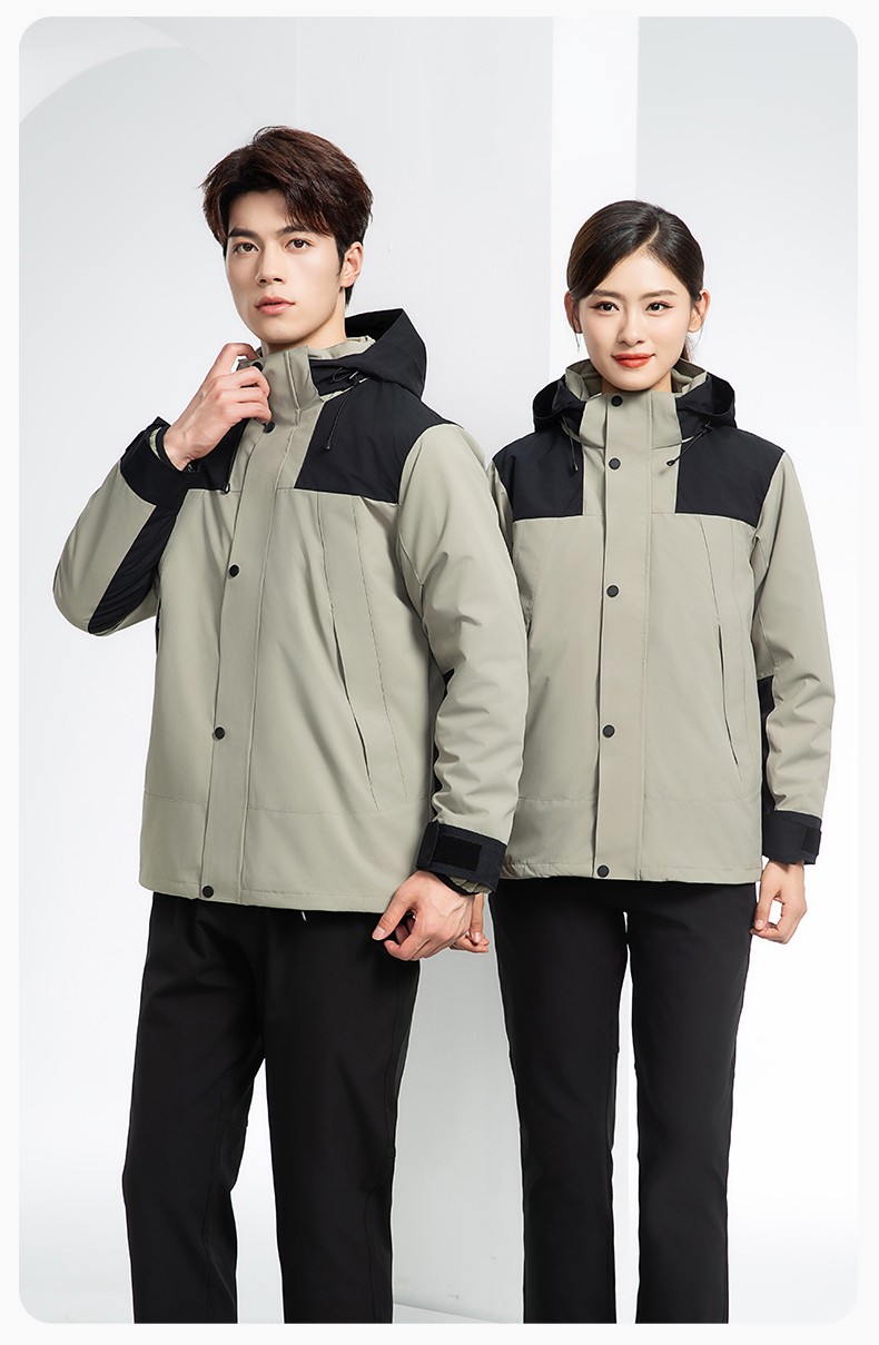 LT-3561 冲锋衣定制印logo刺绣企业加绒工作服防水三合一风衣外套秋冬工装(图15)