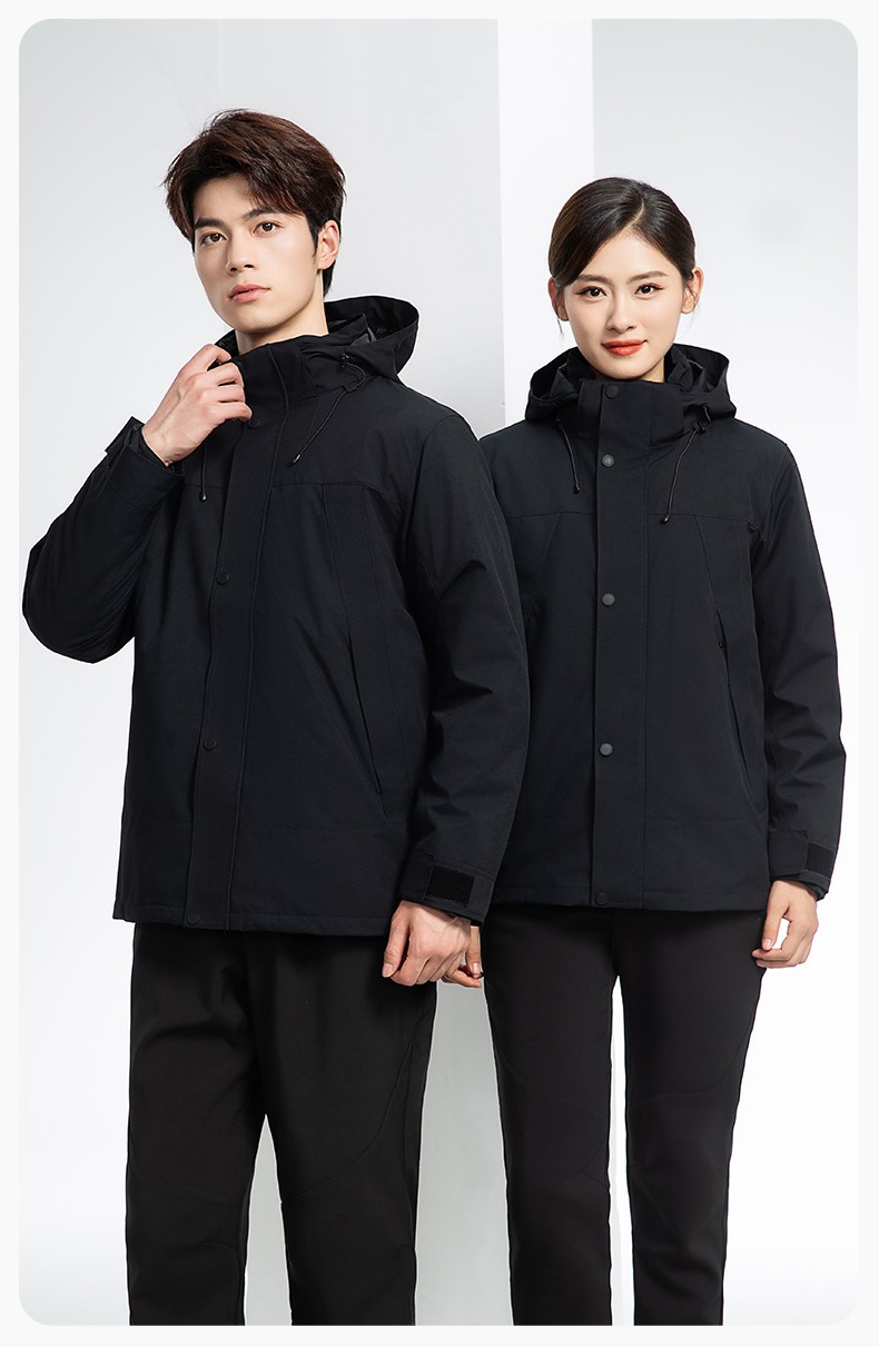 LT-3561 冲锋衣定制印logo刺绣企业加绒工作服防水三合一风衣外套秋冬工装(图21)