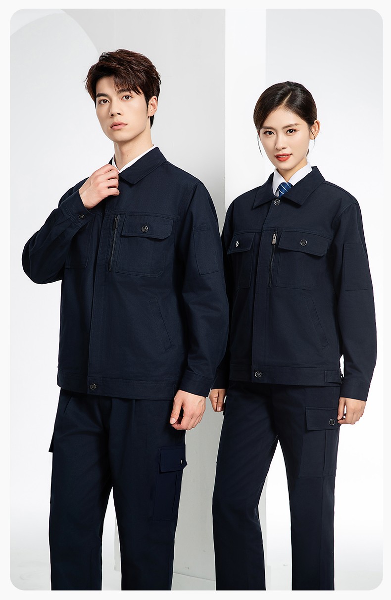 RD-505 纯棉春秋工作服套装男纯色建筑维修工地工装车间工厂劳保服定制(图14)