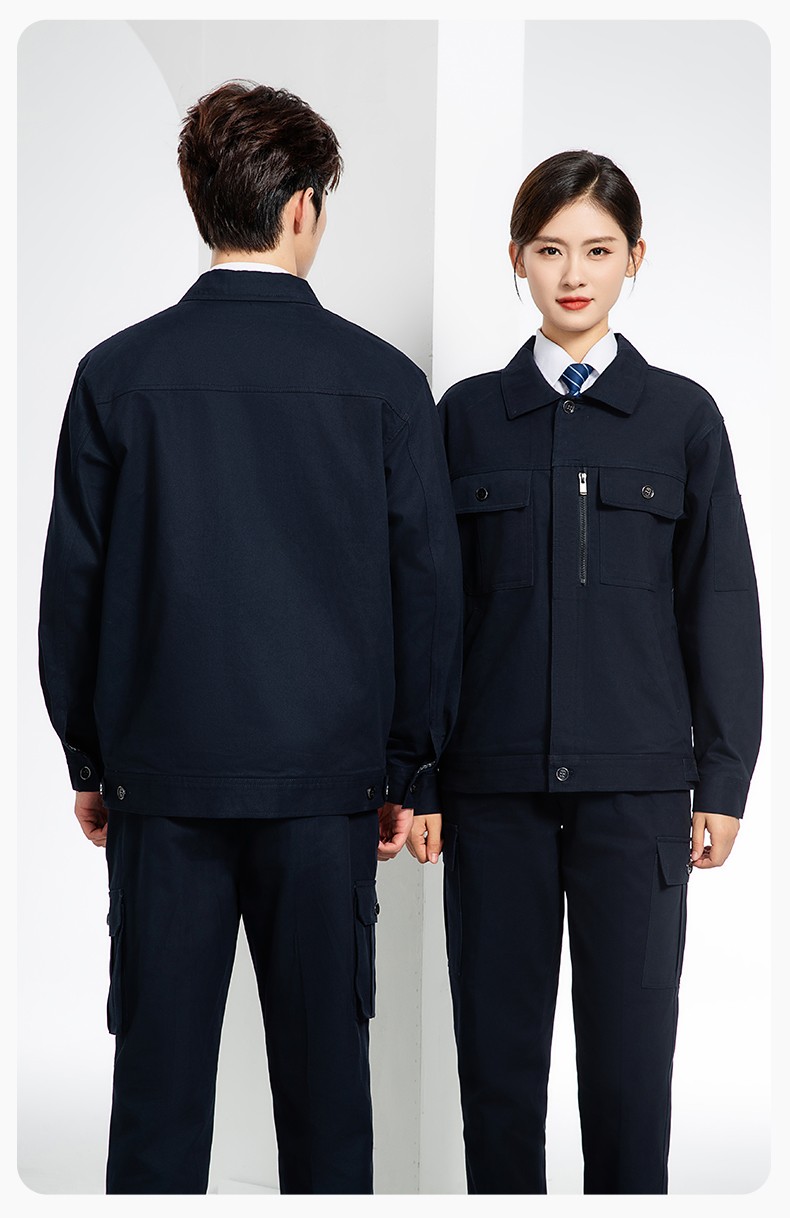 RD-505 纯棉春秋工作服套装男纯色建筑维修工地工装车间工厂劳保服定制(图15)