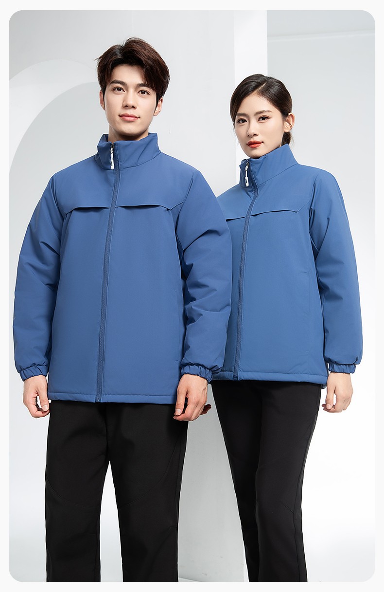 YJ-768 冬季一体式棉冲锋衣工作服男纯色加厚保暖工厂企业装团体服定制(图19)