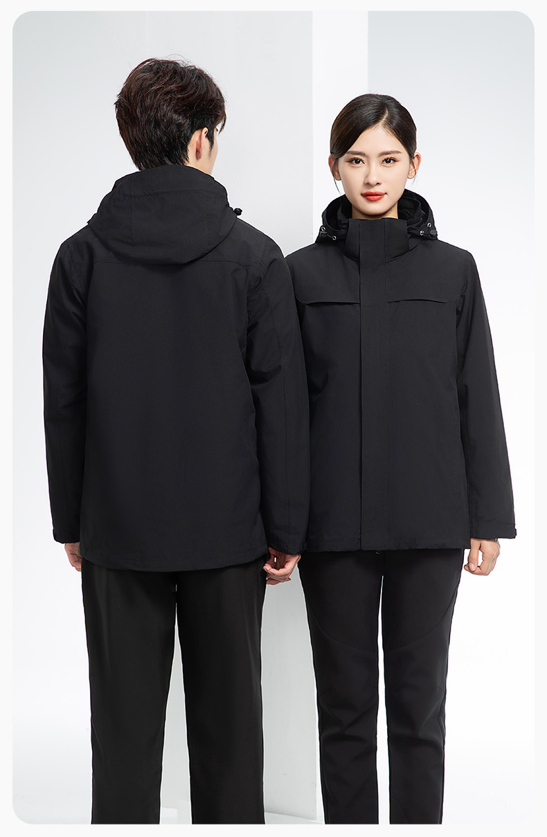 YJ-968 海源三合一冲锋衣工作服男纯色团体企业工装加绒保暖外套厂服定制(图23)