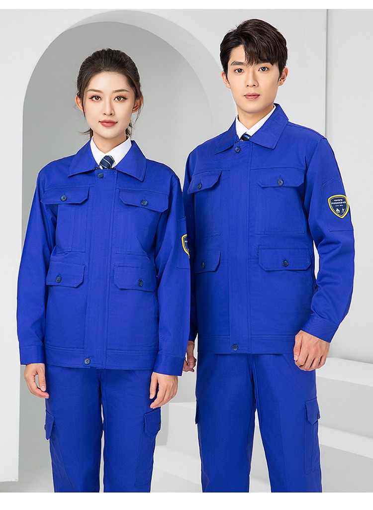 LW-8653ZR 纯棉防阻燃春秋工作服套装加厚耐磨工厂车间电焊焊工防烫劳保服(图19)